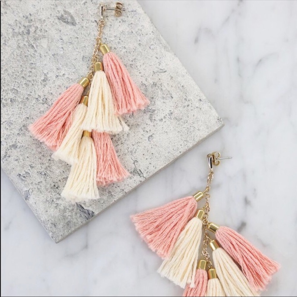 Ettika pink pastel tassel earrings